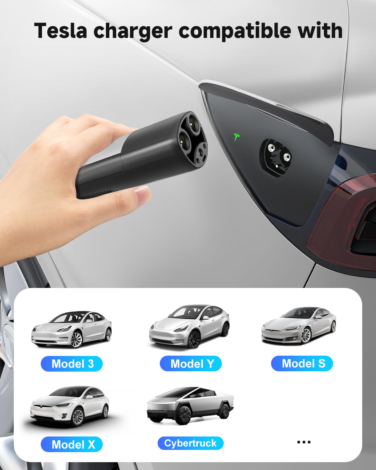 1 SEGUMA - NACS 10-32A AC ev charger 7.6KW ( 7.6 meters ) EV-ACS3202T NEMA 14-50 ( 🇺🇸 TESLA-სთვის )