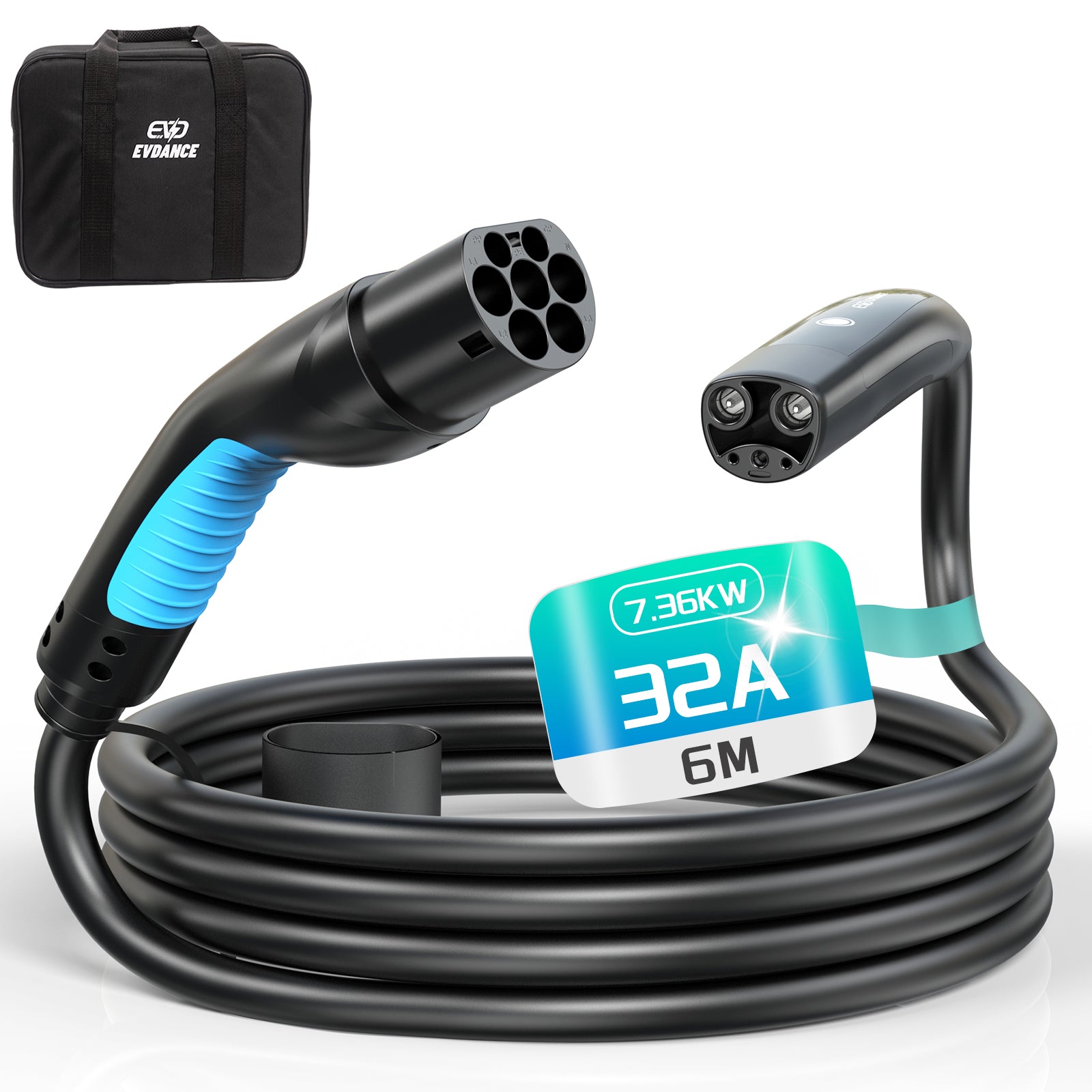 1 EVDANCE - Type 2 to NACS EV Connector 32A 6M ( ⚡️ TESLA  )