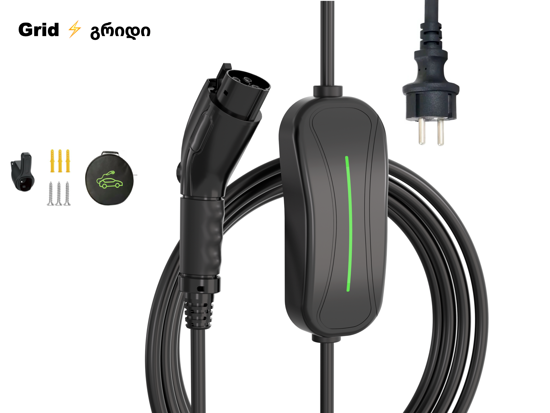 2 Goodlink - Type 1 Portable ev charger EV16A04US 16A/3.5KW ( 🇺🇸 ამერიკული მოდელებისთვის )