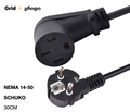 9 🇺🇸 NEMA 14-50 დან ორკბილა 🇪🇺 EURO როზეტზე (16a 3.5KW)