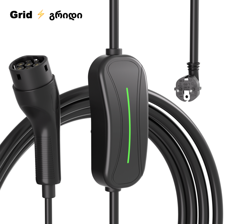 3 Goodlink - Type 2 Portable ev charger EV16A04EU 16A/3.5KW ( 🇪🇺ევროპული მოდელებისთვის )
